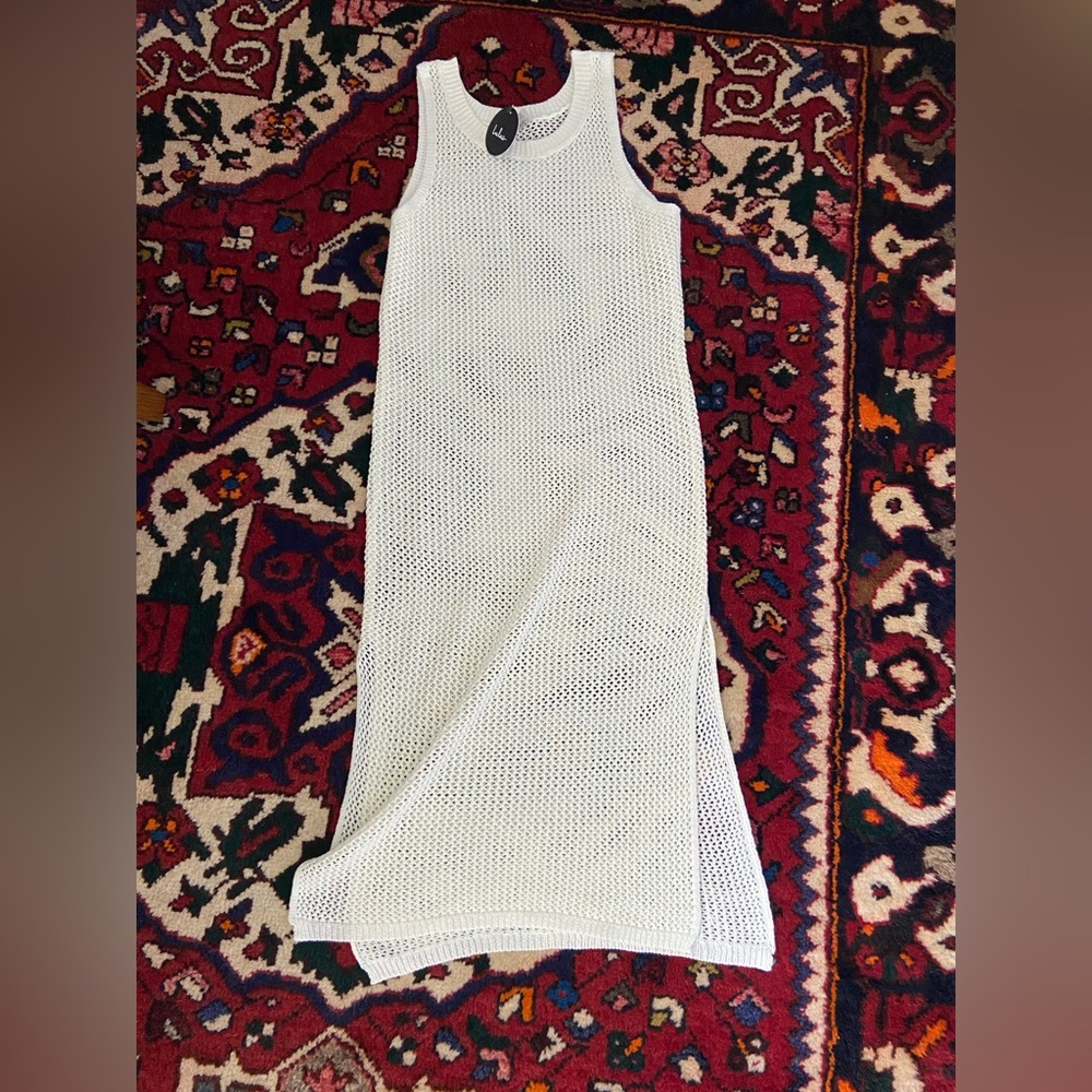 LuLu’s Sandy Cove Cream Sheer Crochet Swim Cover Up